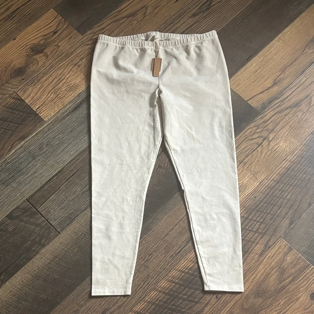 SKIMS Outdoor Leggings Cotton Blend Bone Color Size 3X NWT